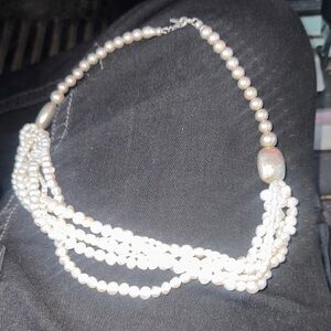 Silpada Elegant White Pearl Necklace